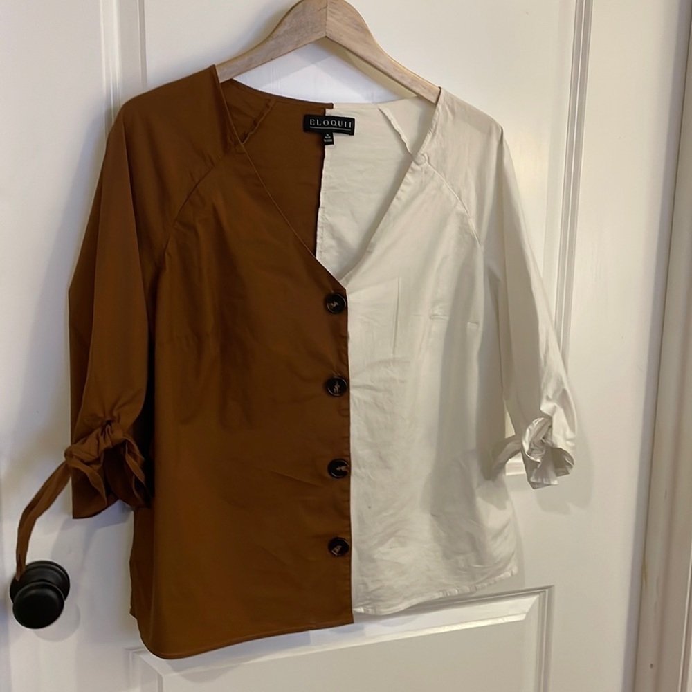 Colorblock Eloquii blouse 16
